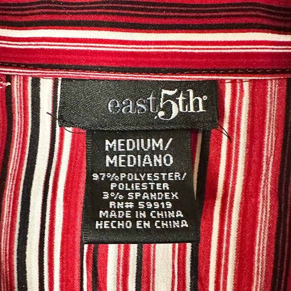 East 5th Striped, Crinkle,  Button Up Blouse in EUC - Picture 2 of 4